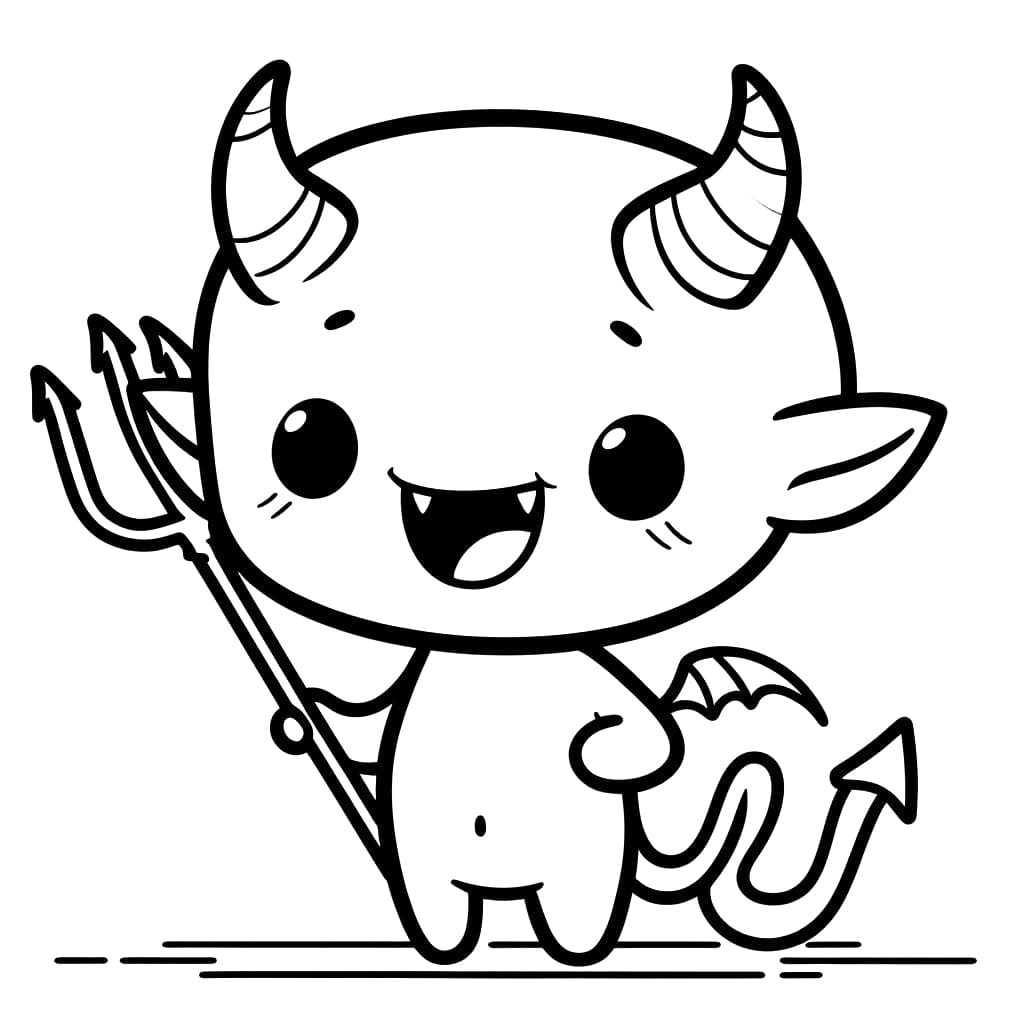 Happy Baby Demon coloring page - Download, Print or Color Online for Free