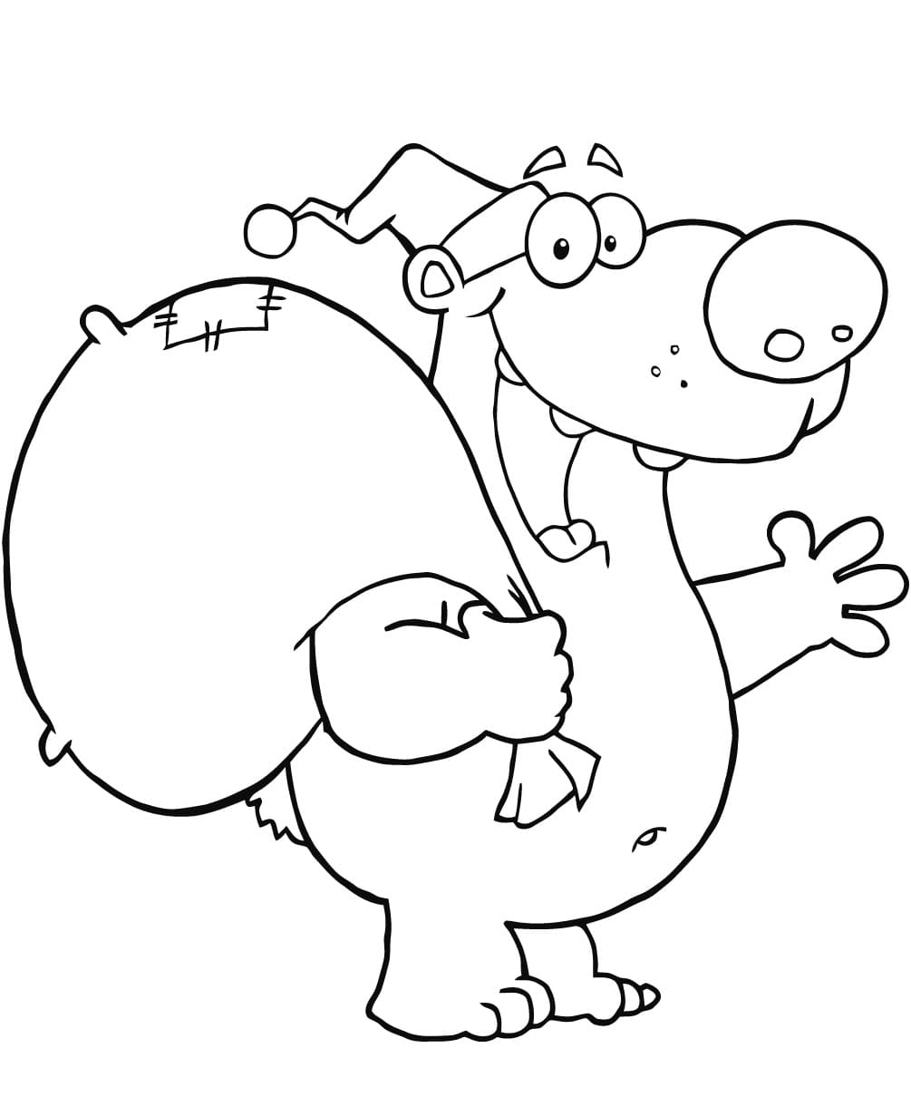 Happy Christmas Polar Bear coloring page