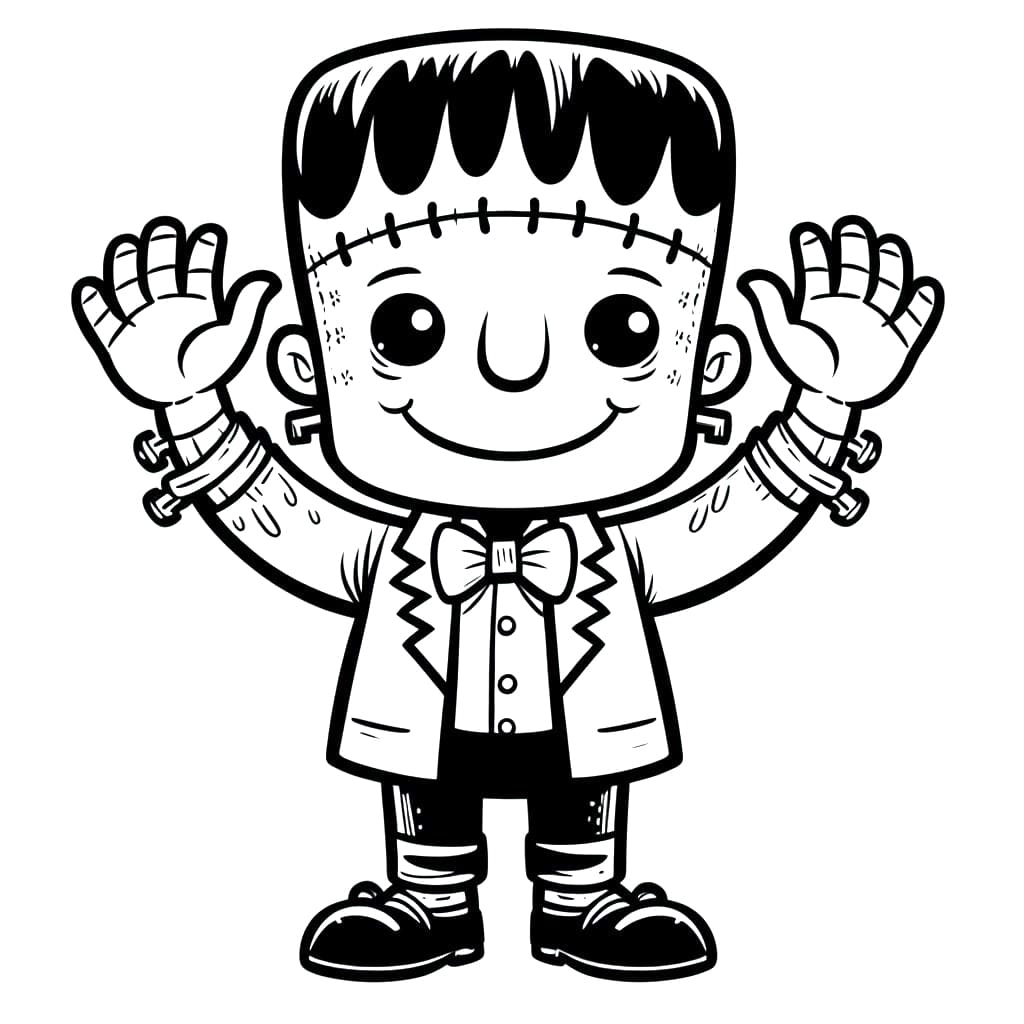 Happy Frankenstein coloring page - Download, Print or Color Online for Free