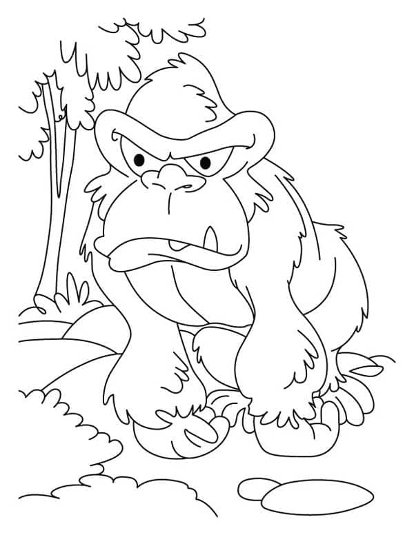 Hilarious Gorilla coloring page