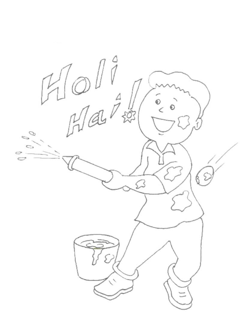 Holi Hai coloring page