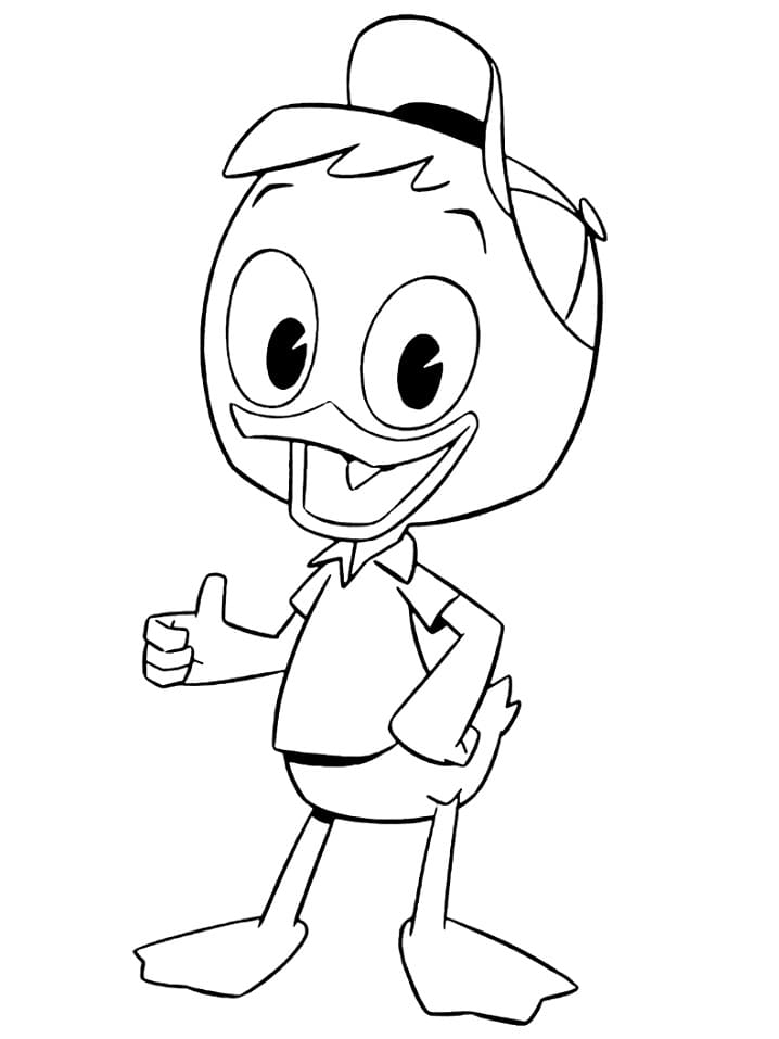 Huey Duck from Ducktales coloring page