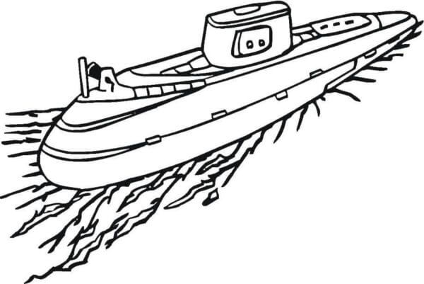 Huge Submarine coloring page