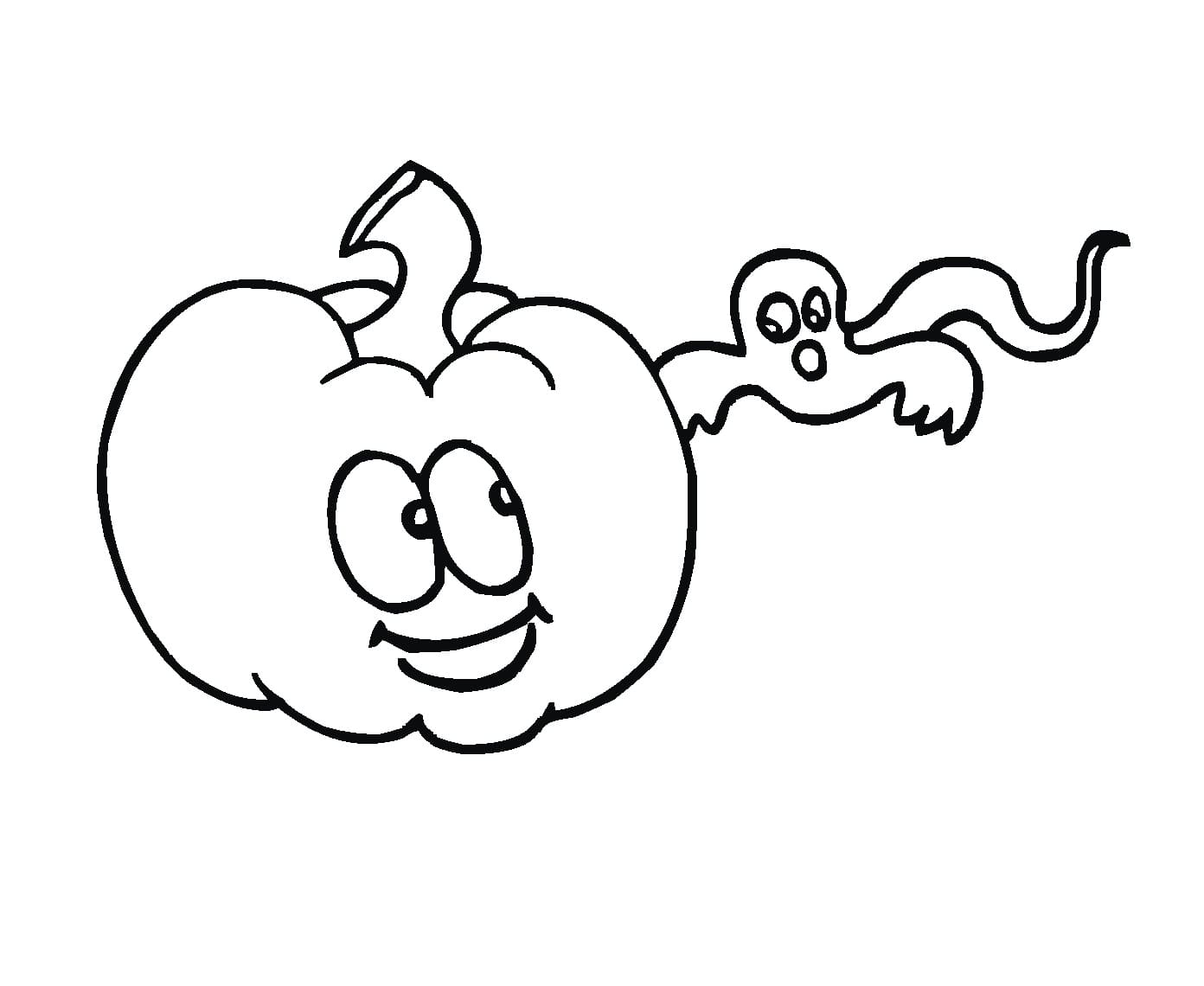 Jack O Lantern and Ghost coloring page