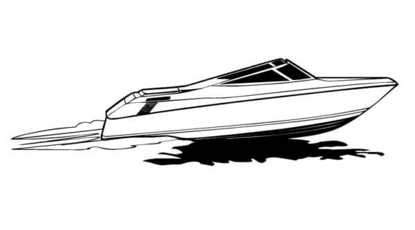 Jet Boat On Water coloring page