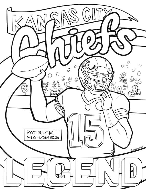 Kansas City Chiefs Patrick Mahomes coloring page Download, Print or