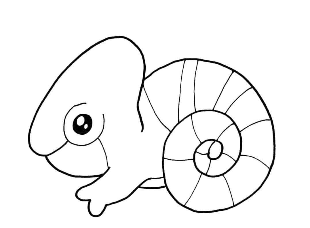 Kawaii Chameleon coloring page