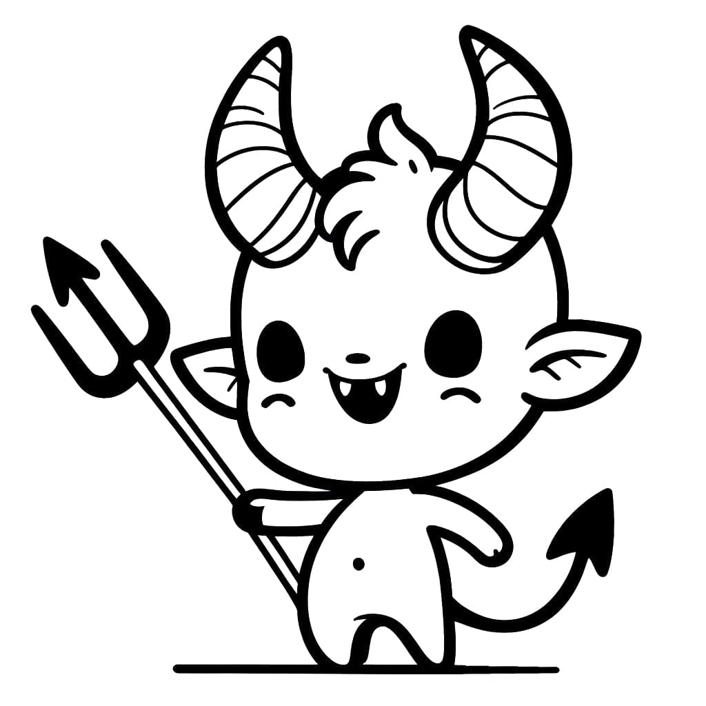 Kawaii Demon coloring page - Download, Print or Color Online for Free