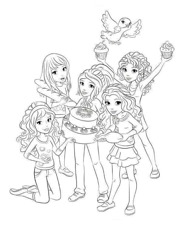 Lego Friends Happy Girls coloring page - Download, Print or Color ...