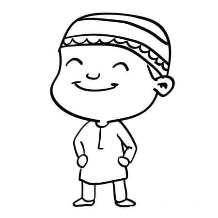 Little Boy and Ramadan coloring page