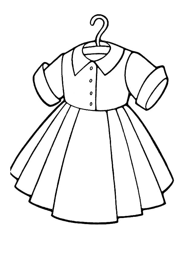 Little Girl Dress coloring page