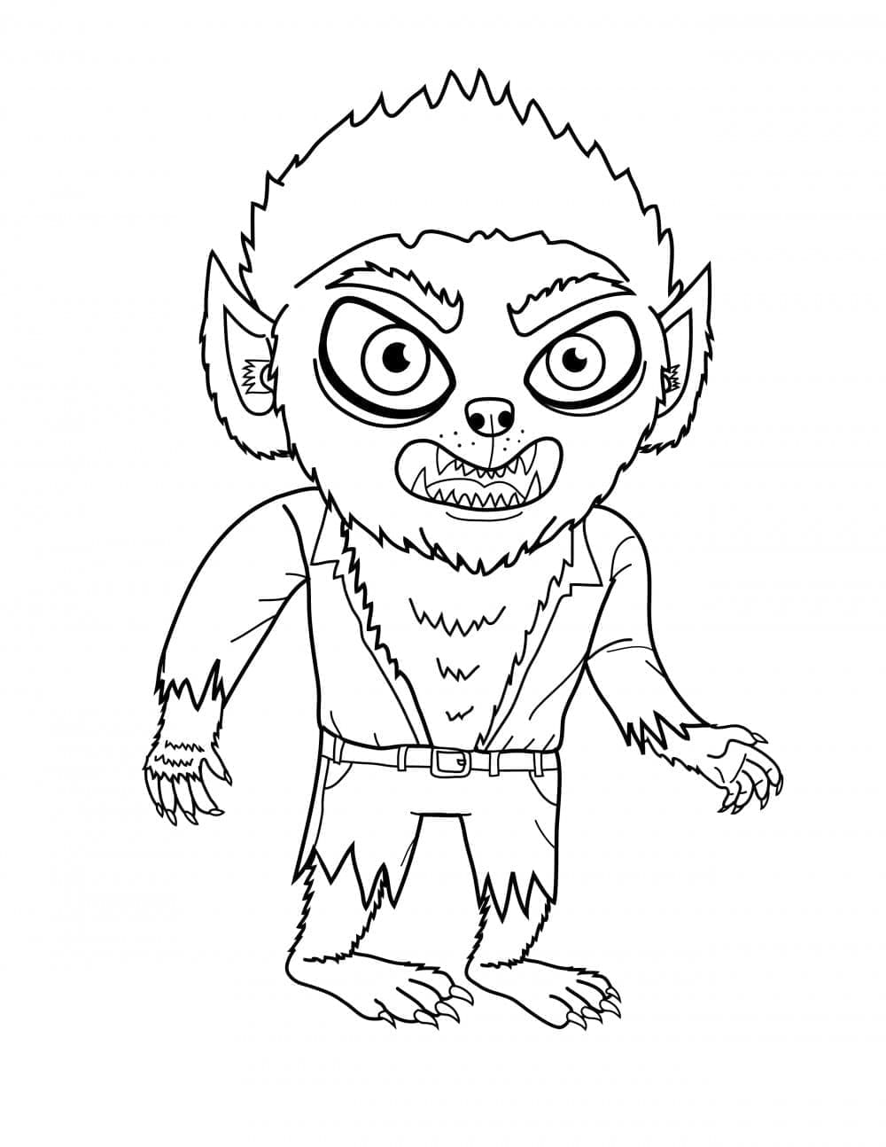 Little Werewolf coloring page