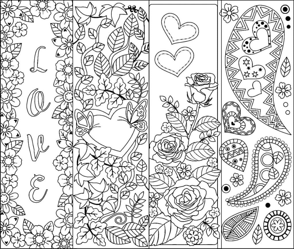 Love Bookmarks coloring page - Download, Print or Color Online for Free