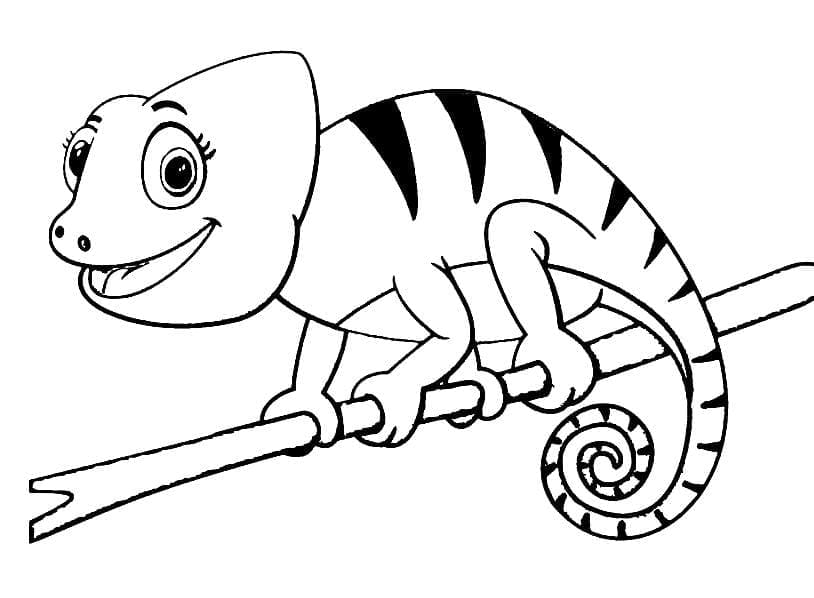 Lovely Chameleon coloring page