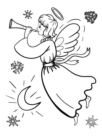 Lovely Christmas Angel coloring page - Download, Print or Color Online ...