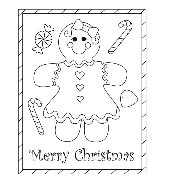 Lovely Christmas Card coloring page