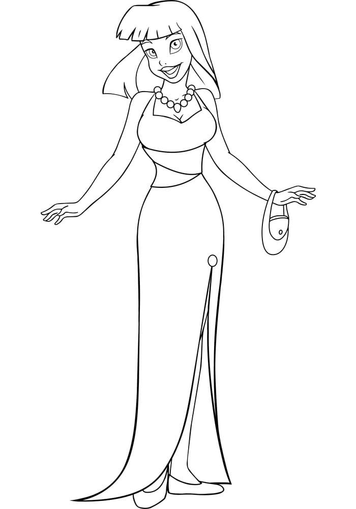 Lovely Girl in Dress coloring page