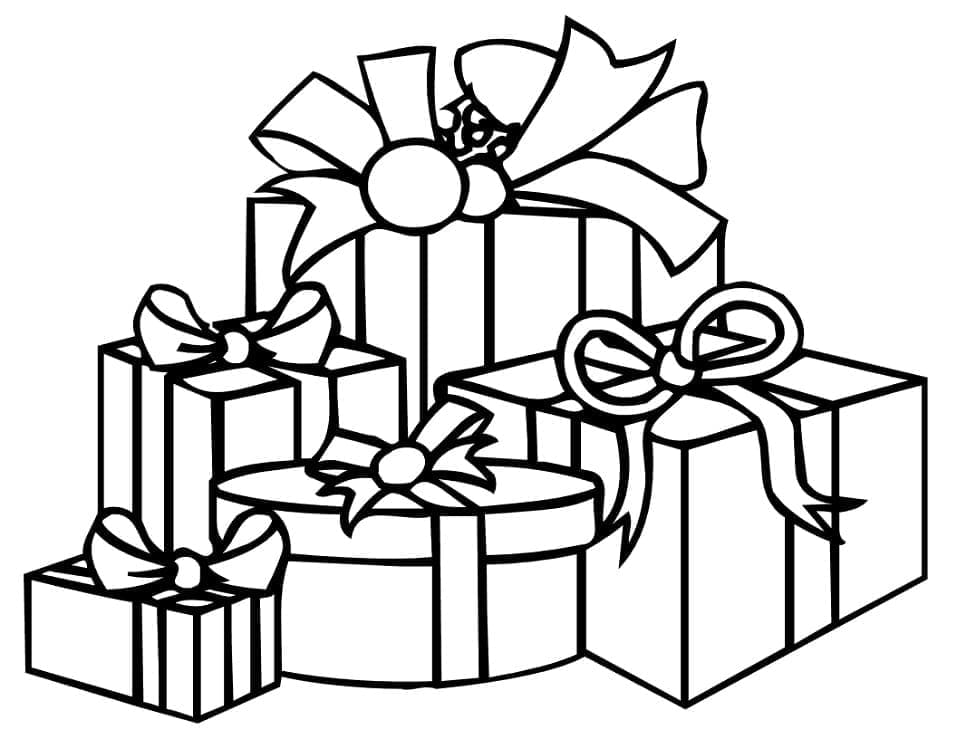 Many Christmas Gifts coloring page