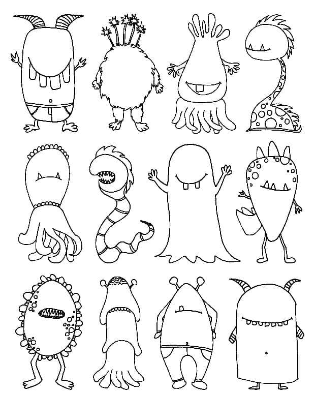 Many Monsters coloring page