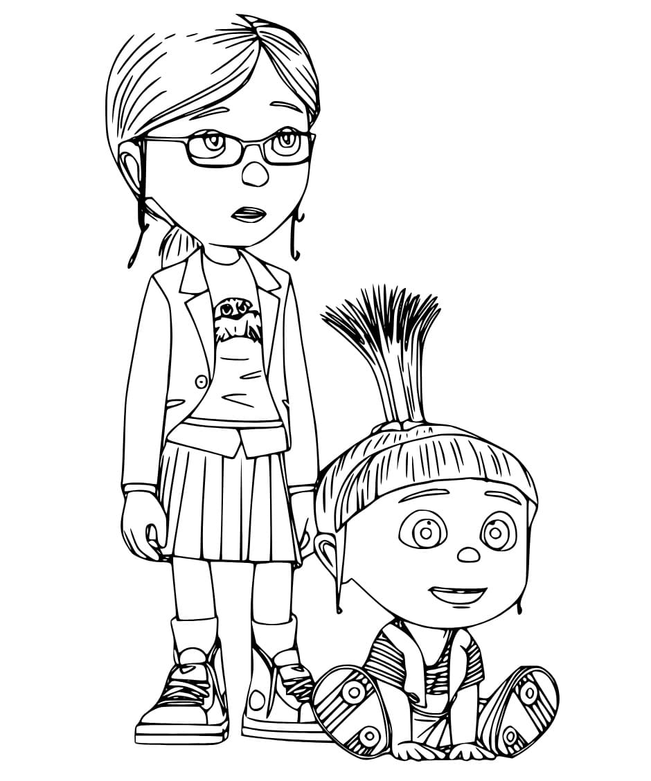 Margo and Agnes Gru coloring page - Download, Print or Color Online for ...