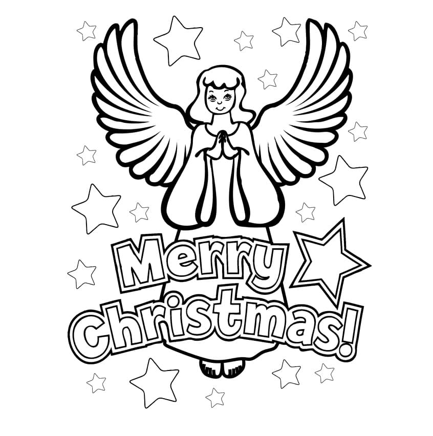 Merry Christmas Angel coloring page