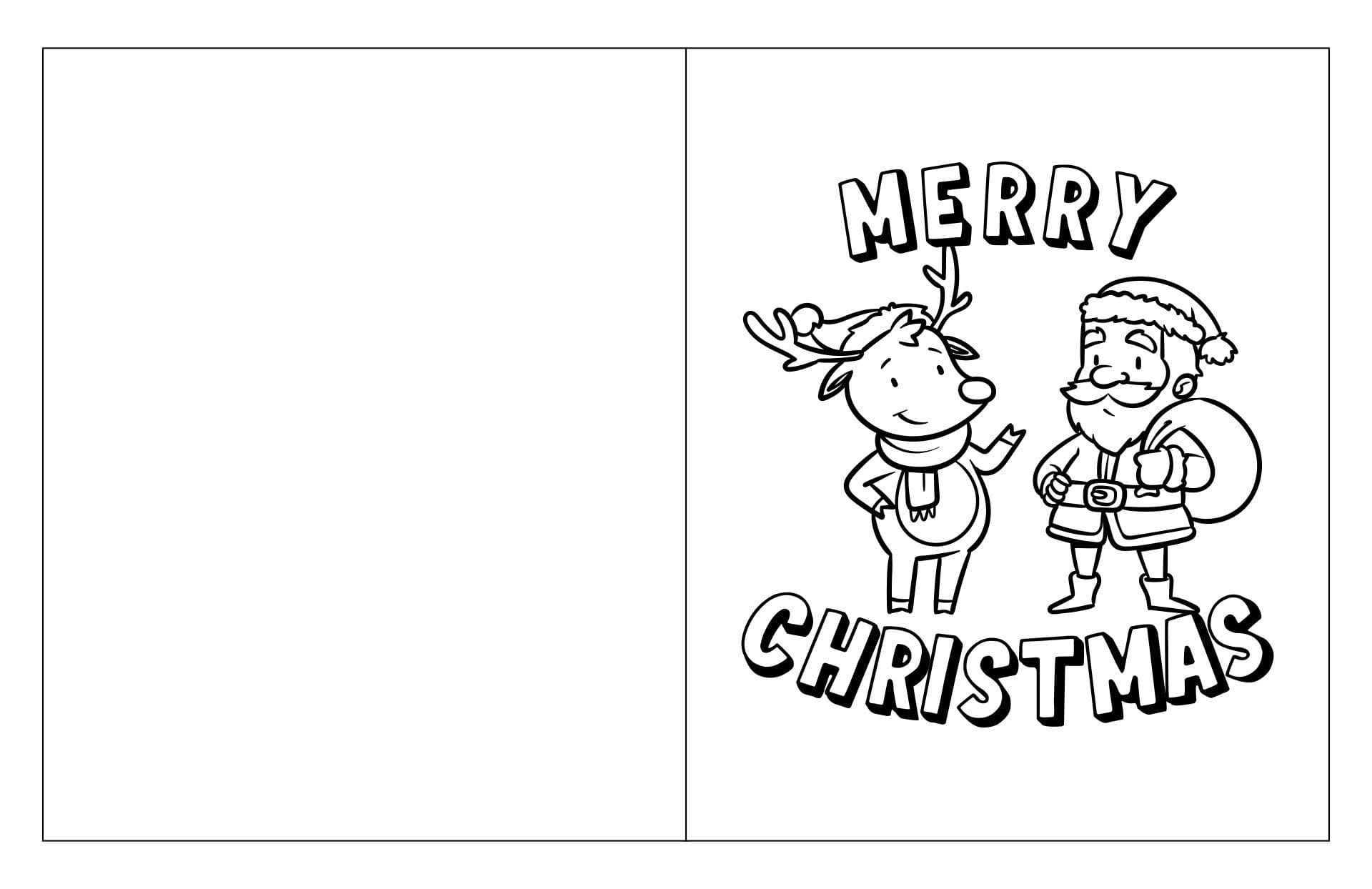 Merry Christmas Card coloring page - Download, Print or Color Online ...