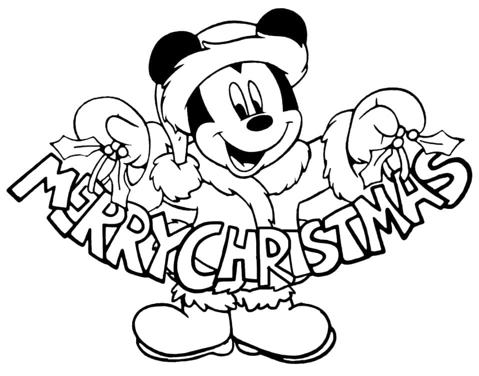 Merry Christmas Mickey Mouse Coloring Page Download Print Or Color