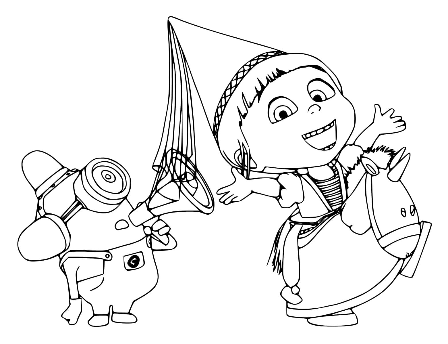 Minion and Agnes Gru coloring page - Download, Print or Color Online ...
