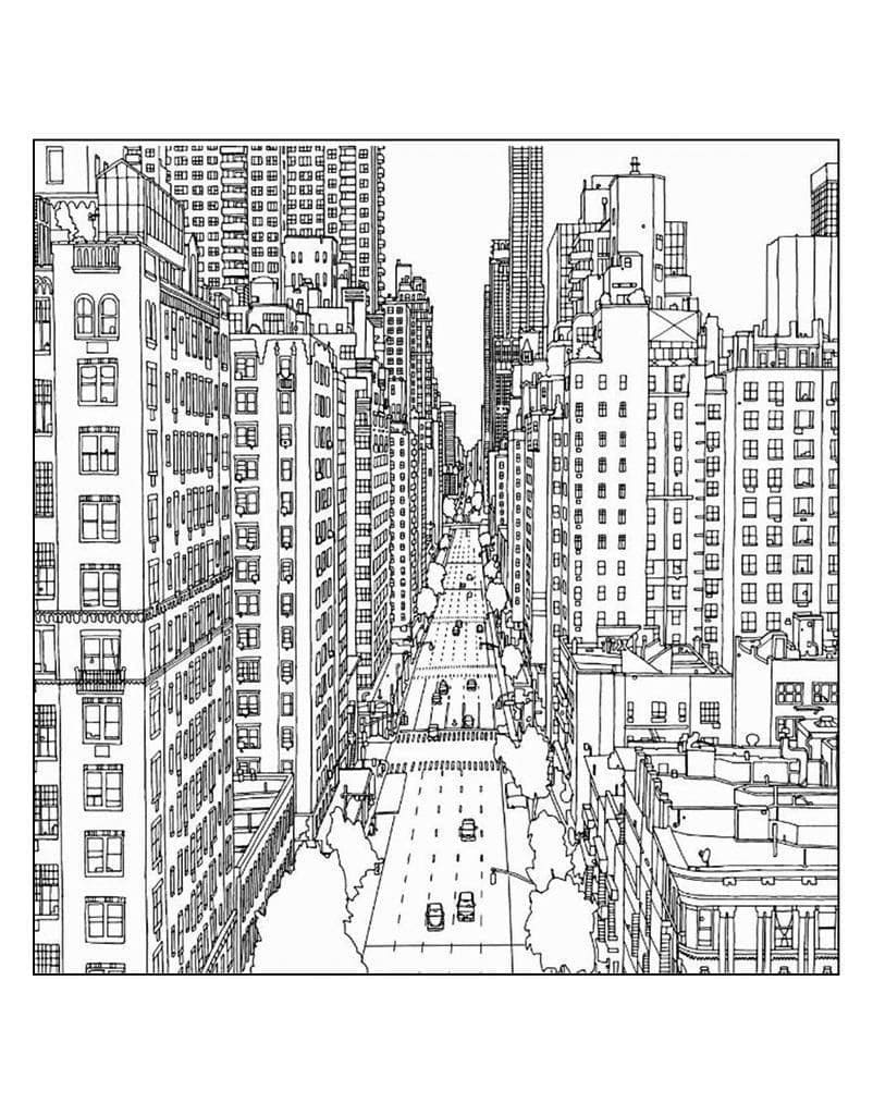 Modern City coloring page