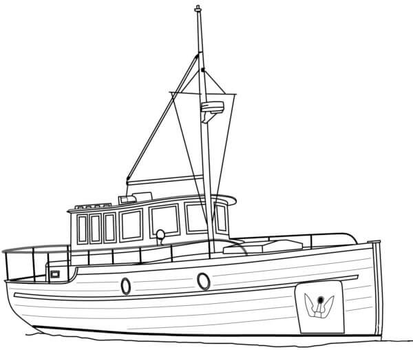 Navy Boat coloring page