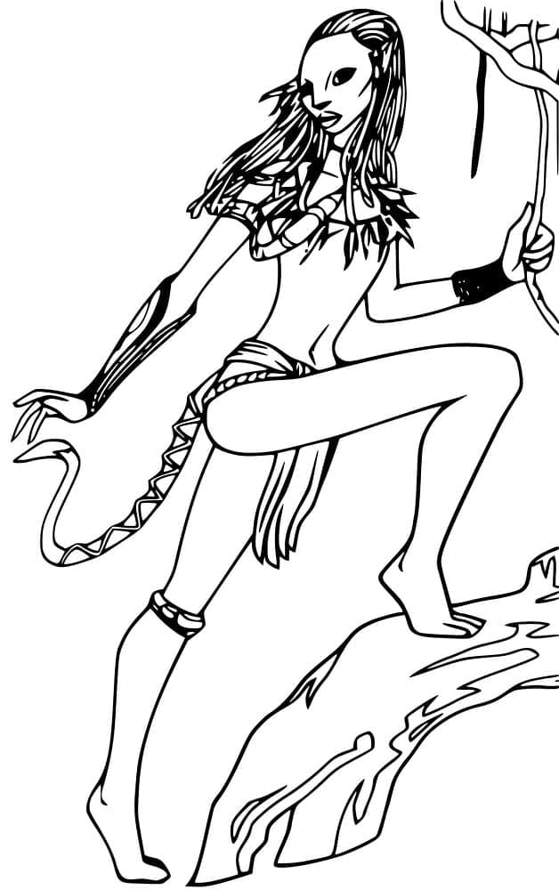 Neytiri from Avatar coloring page