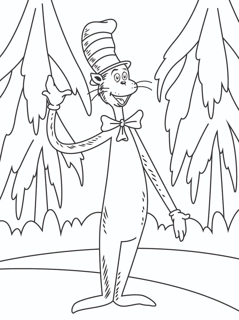 Nice Cat in the Hat coloring page - Download, Print or Color Online for ...