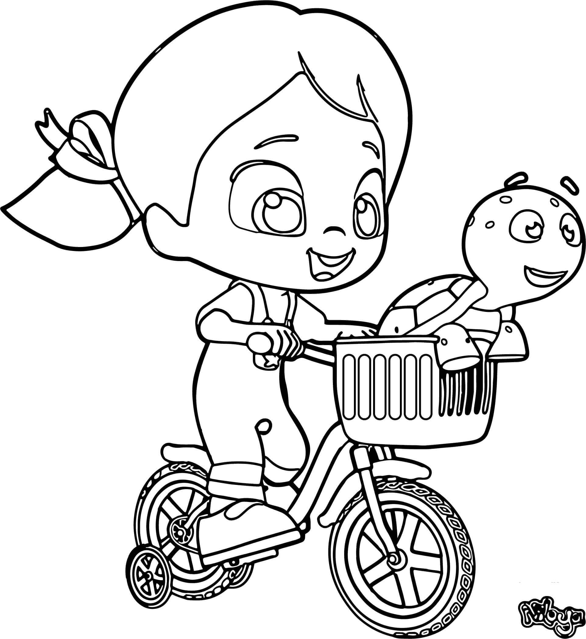 Niloya and Turtle coloring page