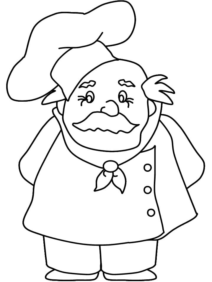 Old Chef coloring page