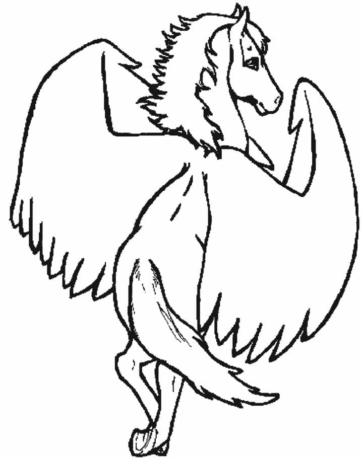 One Pegasus coloring page - Download, Print or Color Online for Free