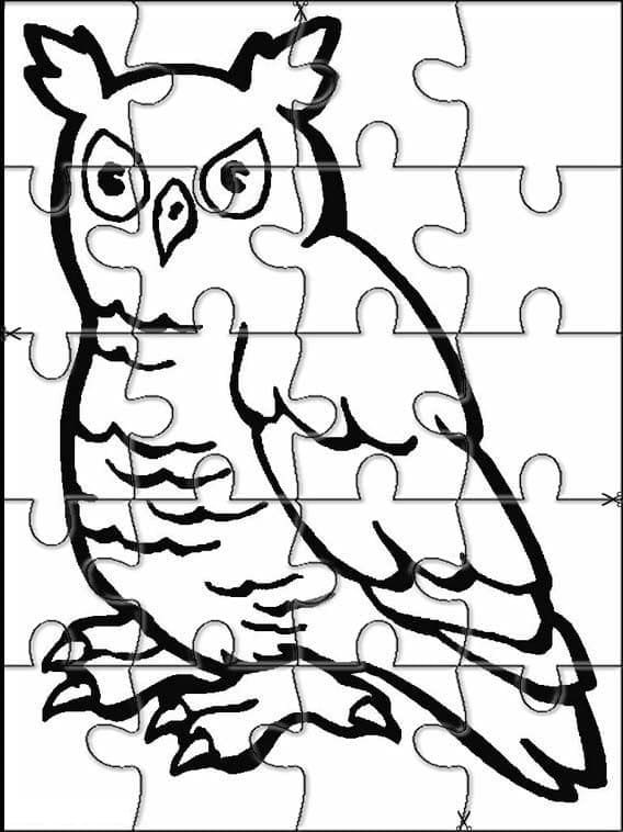 Owl Jigsaw Puzzle coloring page