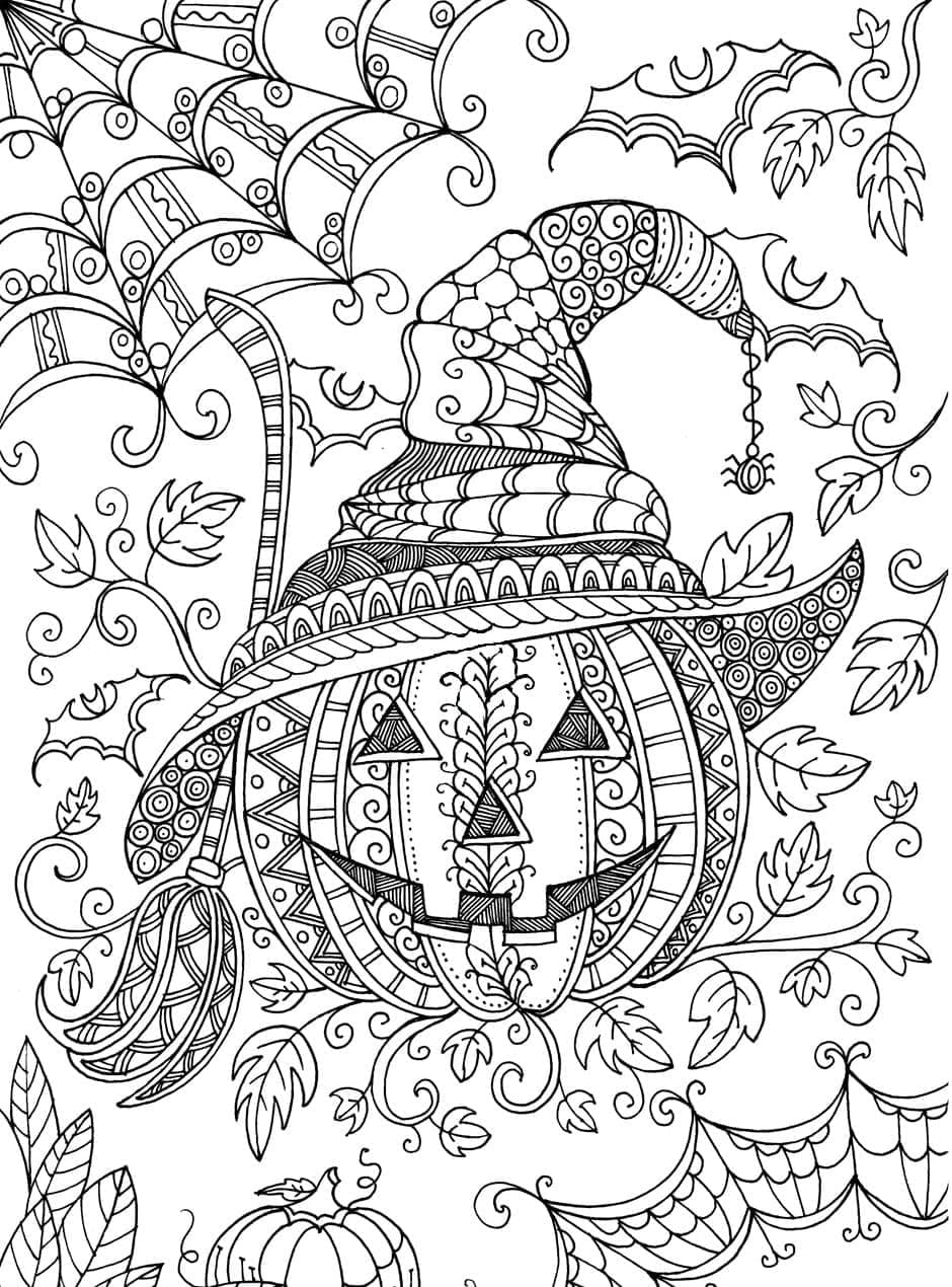 Perfect Halloween Pumpkin for Adults coloring page