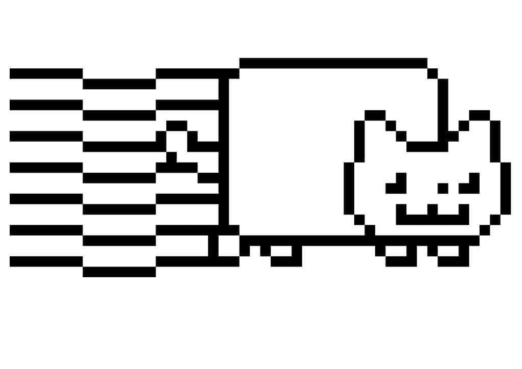 Pixel Nyan Cat coloring page - Download, Print or Color Online for Free