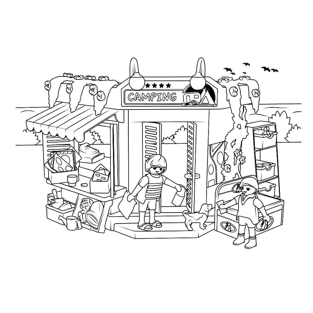 Playmobil Camping coloring page