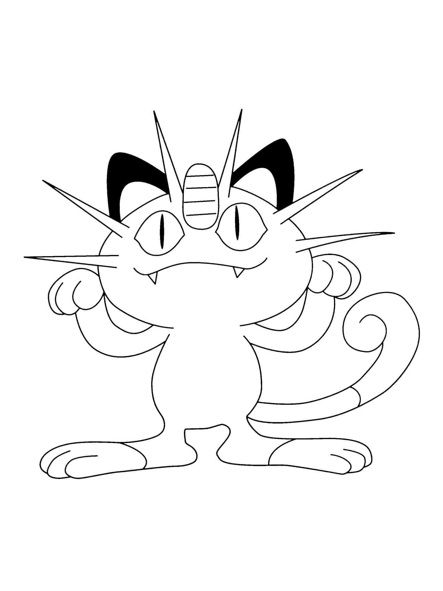 Pokemon Meowth Image coloring page - Download, Print or Color Online ...