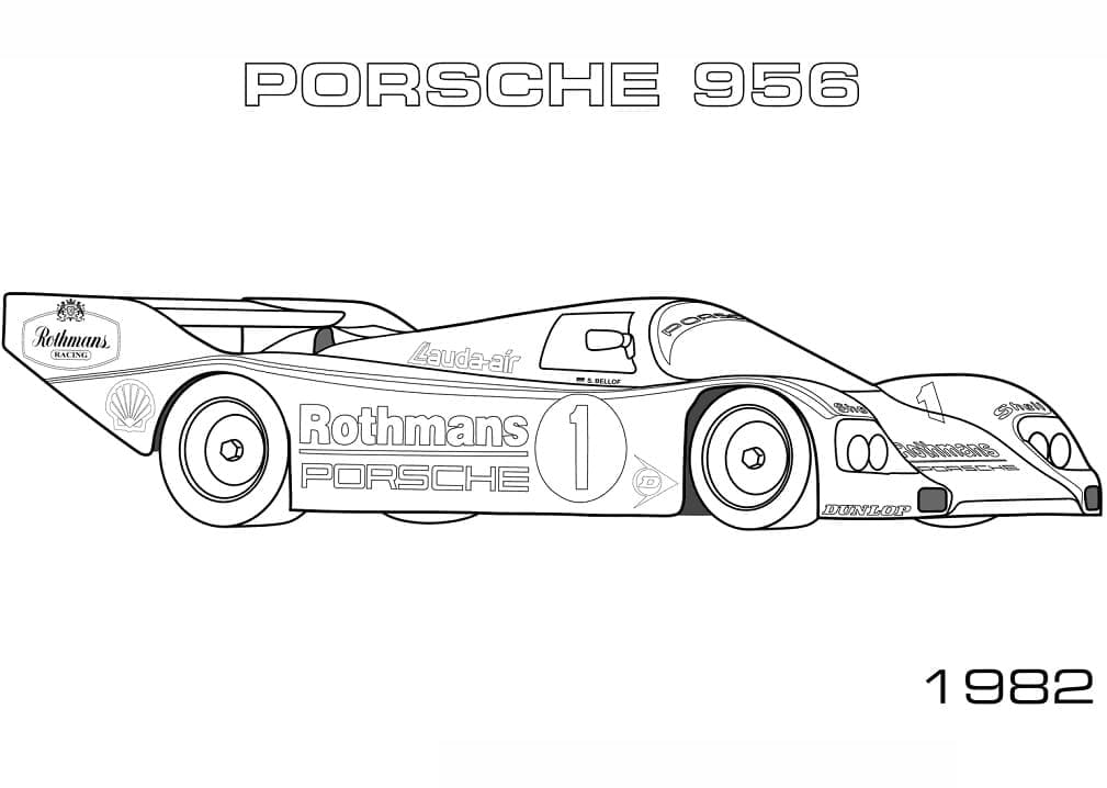 Porsche 956 coloring page