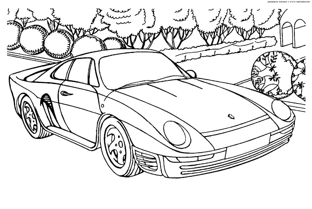 Porsche 959 coloring page