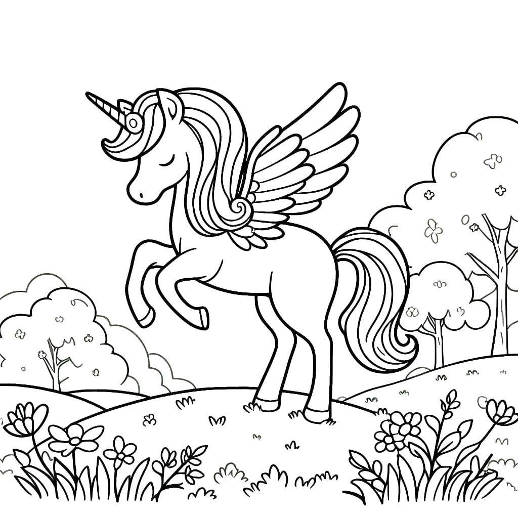 Pretty Alicorn coloring page