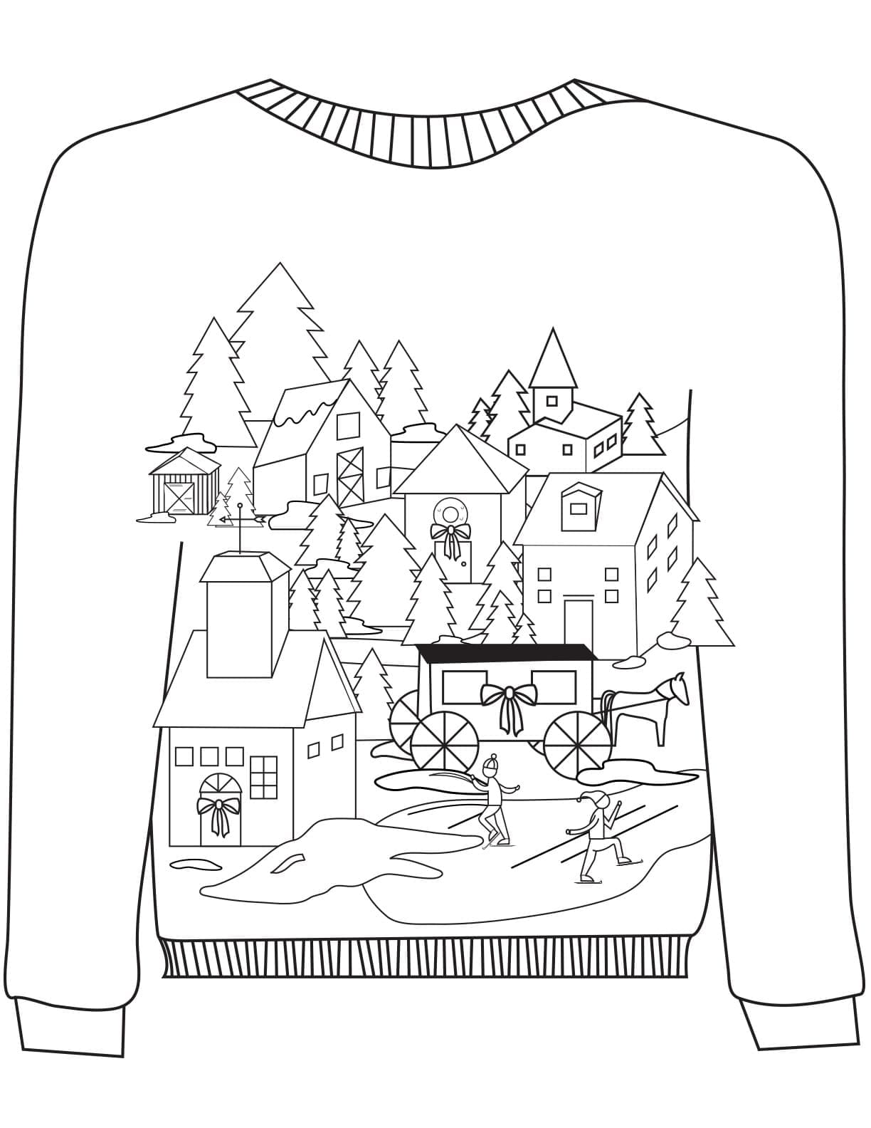 Pretty Christmas Sweater coloring page