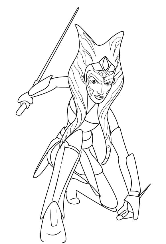 Print Ahsoka Tano coloring page