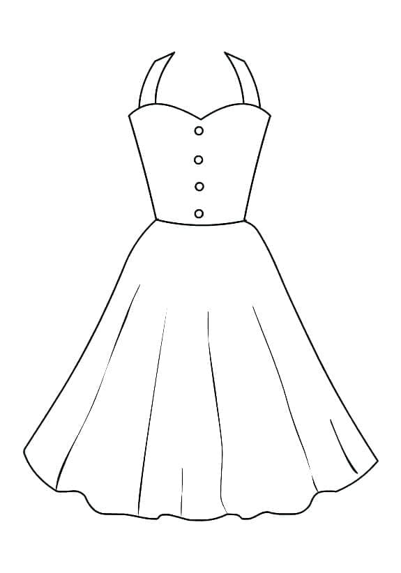 Print Beautiful Dress coloring page