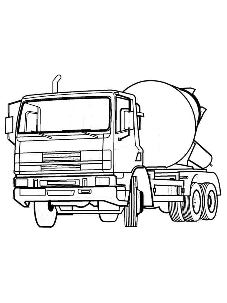 Print Cement Mixer Truck coloring page