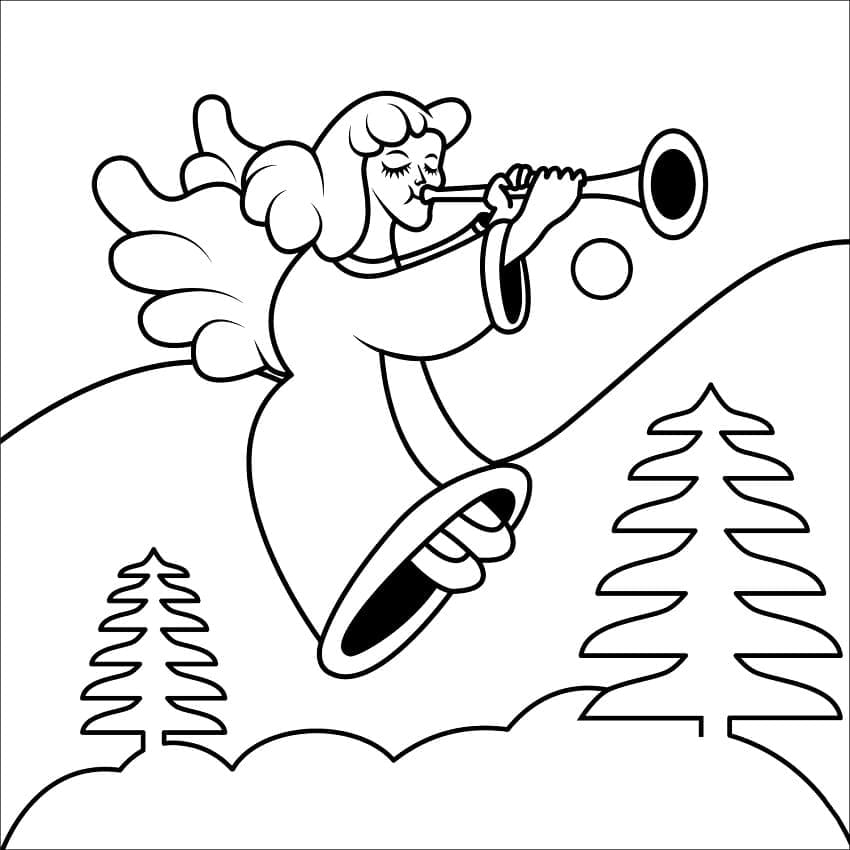 Print Christmas Angel coloring page Download Print or Color Online