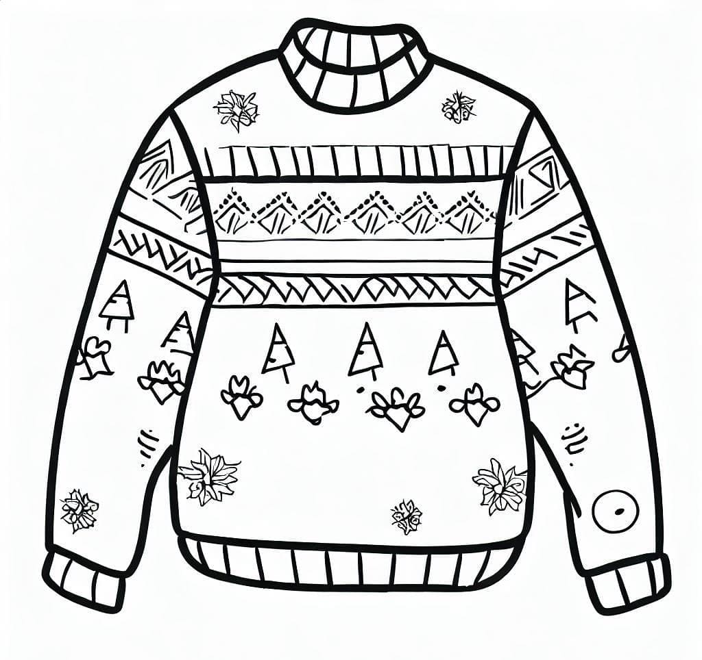 Print Ugly Sweater coloring page - Download, Print or Color Online for Free