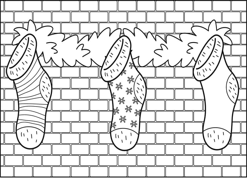 Print Xmas Stocking coloring page